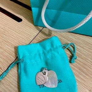 Please Return Tiffany & Co New York Sterling Silver Heart Tag Pendant Charm Mini